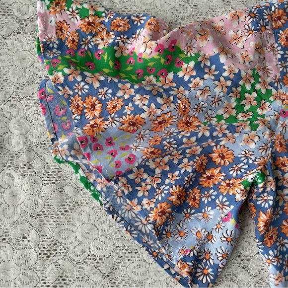 Topshop Austin floral print angel sleeve midi dress size 8 cut out - Picture 5 of 15